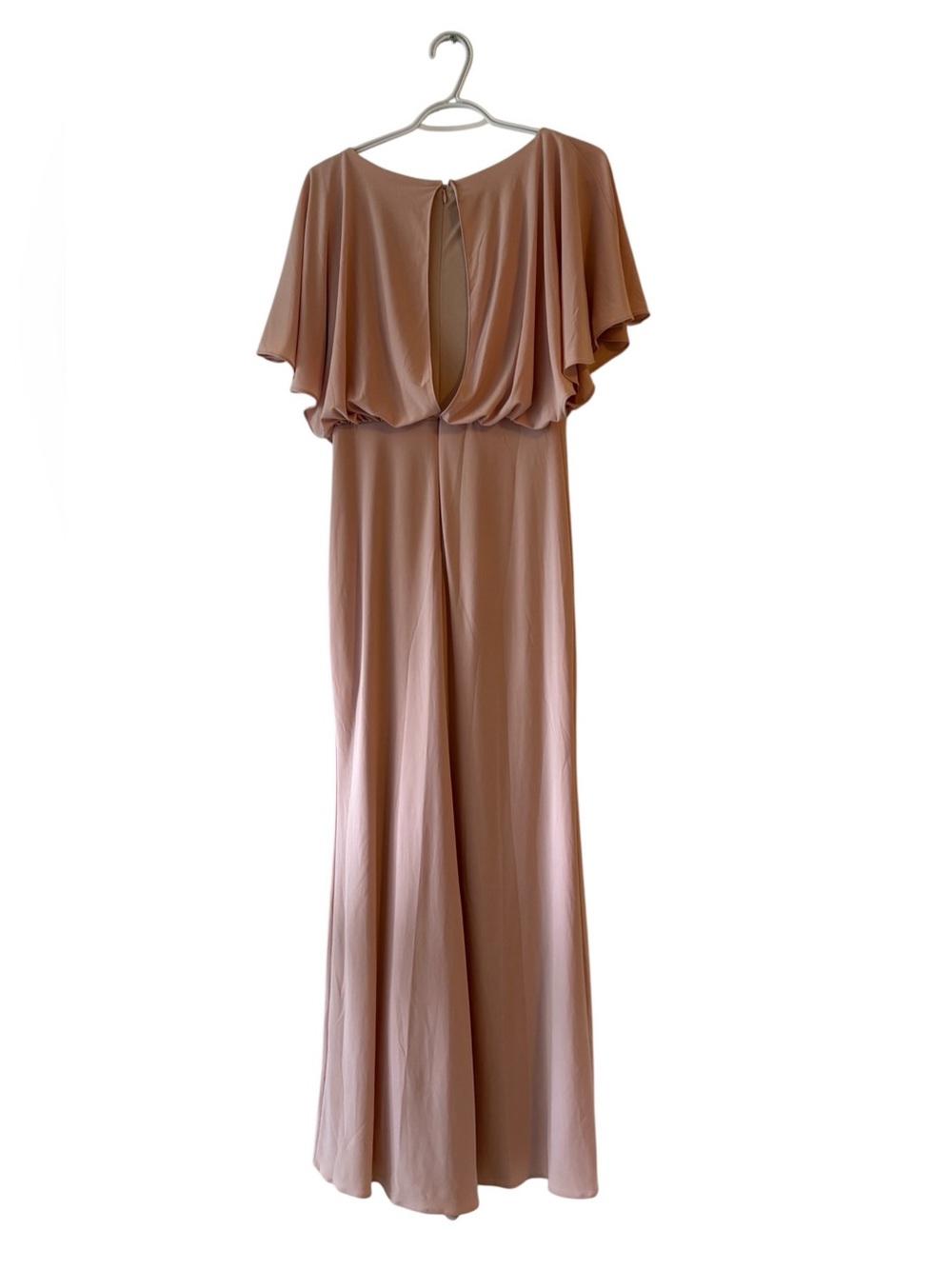 BHLDN Lena Flutter Sleeve Maxi Dress Sz 6 Blush Pink Floor-Length Evening Dress - Picture 5 of 14